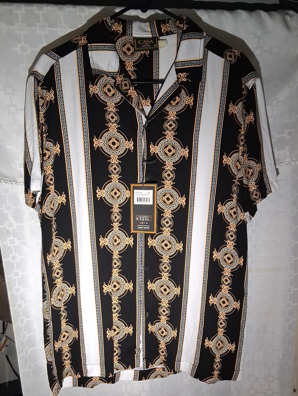 Casa Moda Couture Mens Versace style baroque button up shirt
